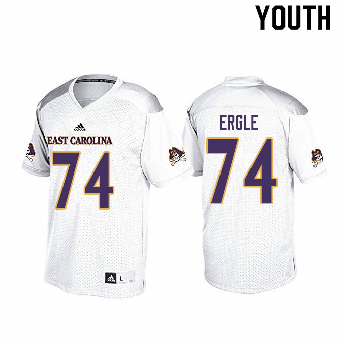Youth #74 Hampton Ergle ECU Pirates College Football Jerseys Sale-White